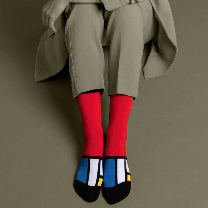 Socken Kunstwerke - Mondrian "Komposition II"